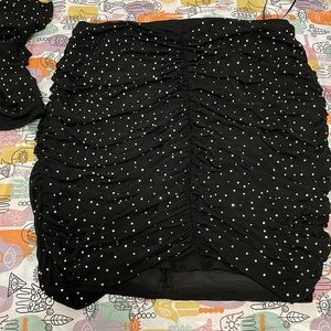 Rhinestone Skirt set